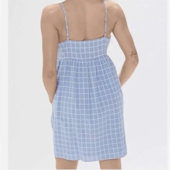 Urban Outfitters Rochelle Windowpane Babydoll Mini Dress S - Picture 3 of 12